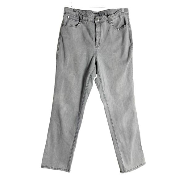 Karl Lagerfeld Gray High Rise Straight Leg Denim Jeans Size 14 - Picture 1 of 10